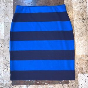 Women’s SZ S MERONA Blue Striped Pencil Skirt
